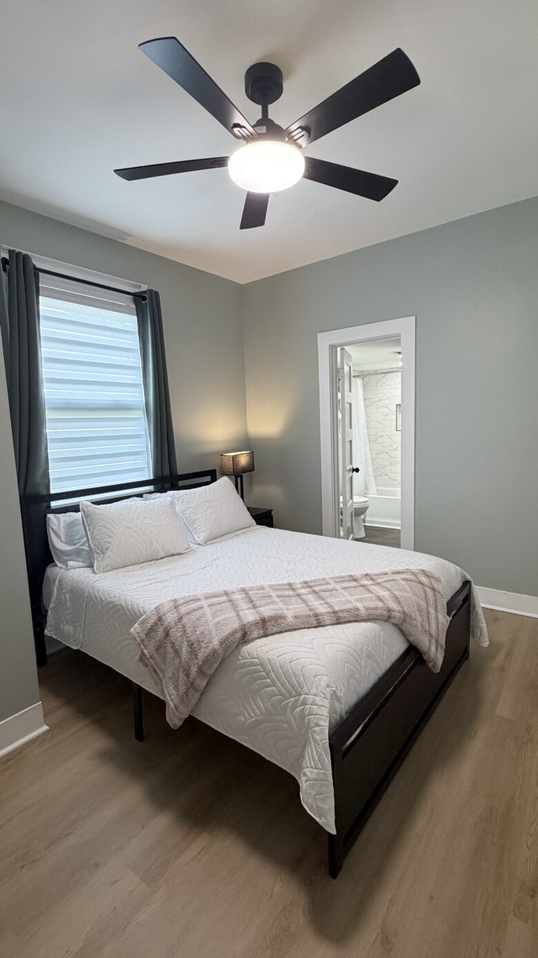 Bedroom at back of home